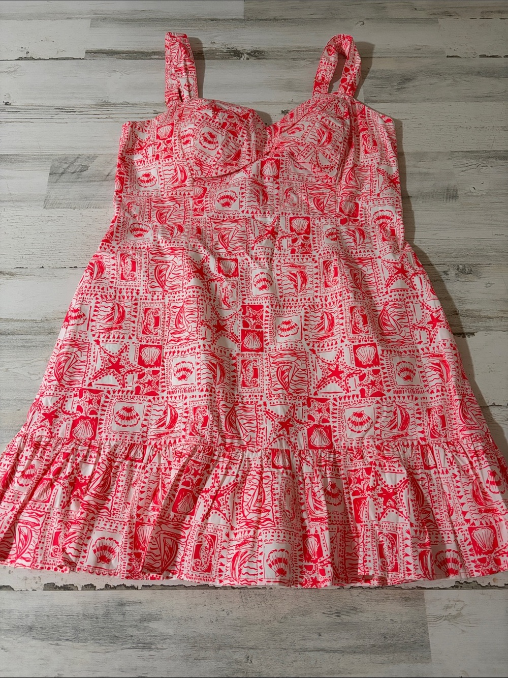 Lilly Pulitzer Rocko Romper Minzer Red Seaside Harbour Print - Picture 3 of 13